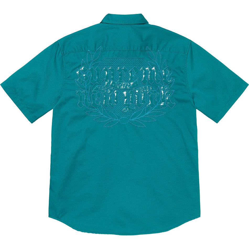 Supreme Croc Patch S/S Arbets Skjorta Aqua | SE206SO