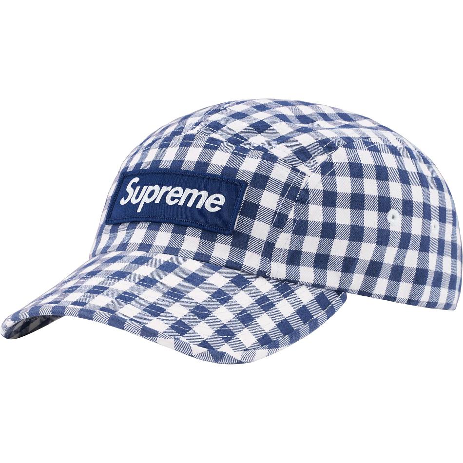 Supreme Gingham Camp Cap Hatt Blå | SE476CE