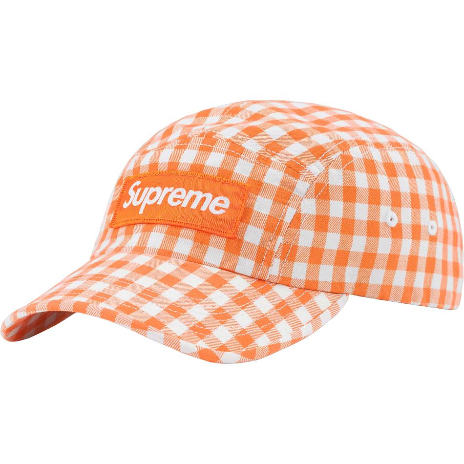 Supreme Gingham Camp Cap Hatt Orange | SE473LH