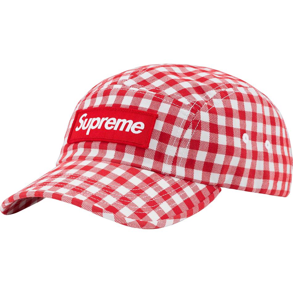 Supreme Gingham Camp Cap Hatt Röda | SE477VD