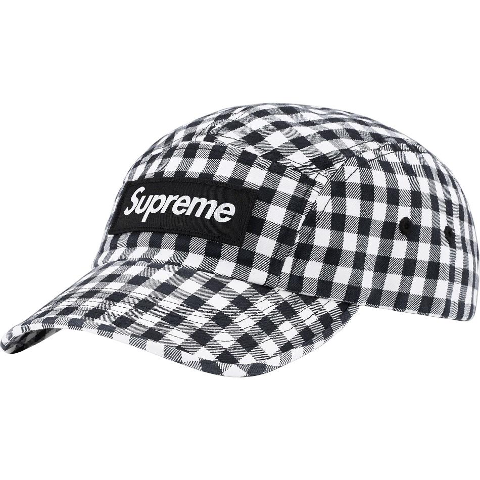 Supreme Gingham Camp Cap Hatt Svarta | SE475XF