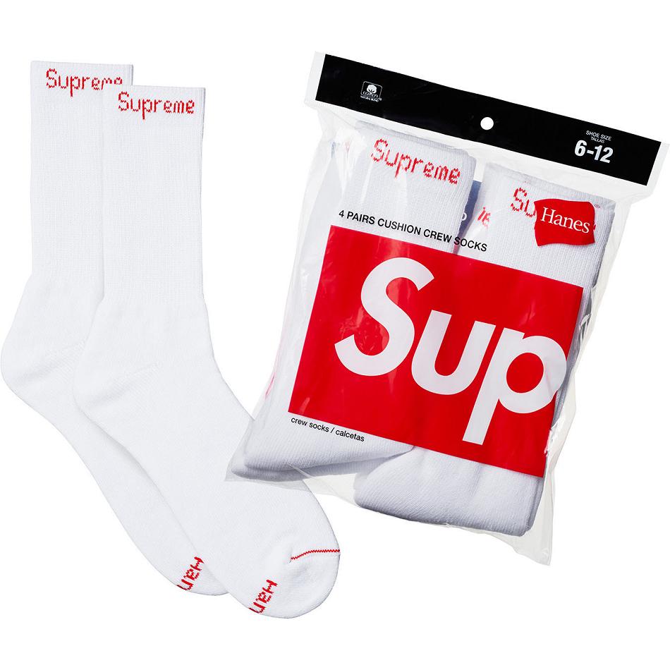 Supreme Hanes® Crew Socks (4 Pack) Strumpor Vita | SE487UT