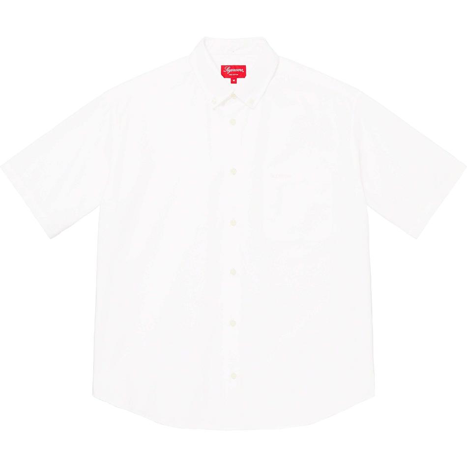 Supreme Loose Fit S/S Oxford Skjorta Vita | SE208FM