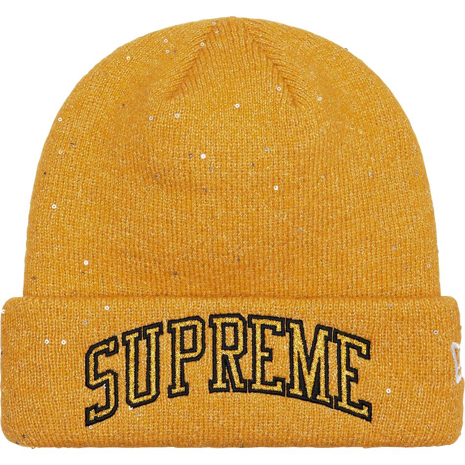 Supreme New Era® Metallic Arc Beanie Hatt Guld | SE444HK