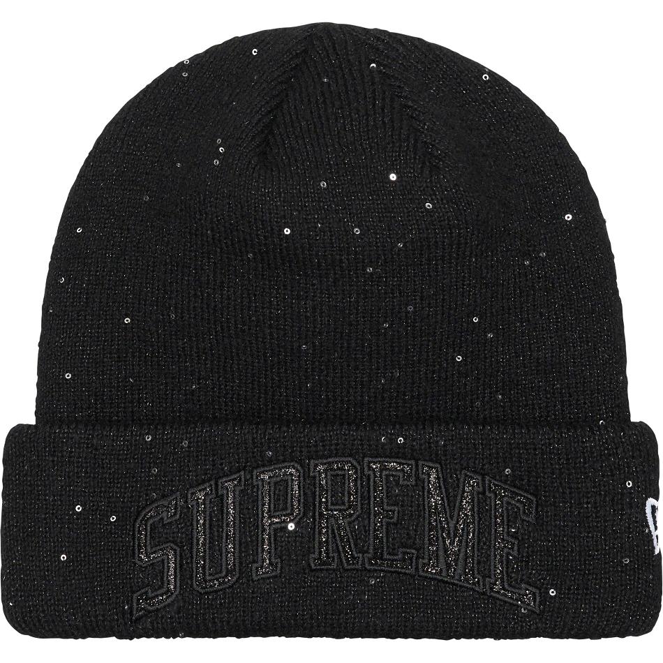 Supreme New Era® Metallic Arc Beanie Hatt Svarta | SE445JJ