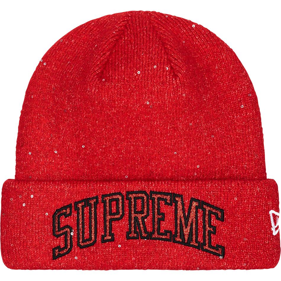 Supreme New Era® Metallic Arc Beanie Hatt Röda | SE447LH