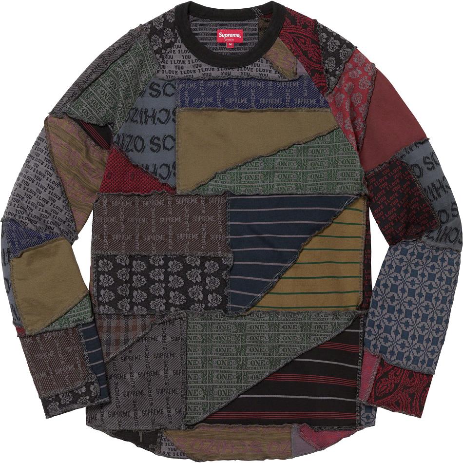 Supreme Patchwork Jacquard L/S Top Tröjor Svarta Olika Färger | SE266ZG