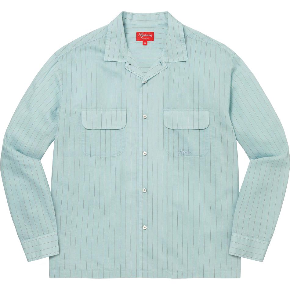 Supreme Pinstripe Linen Skjorta Blå | SE218BC