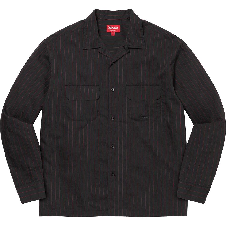 Supreme Pinstripe Linen Skjorta Svarta | SE217VD