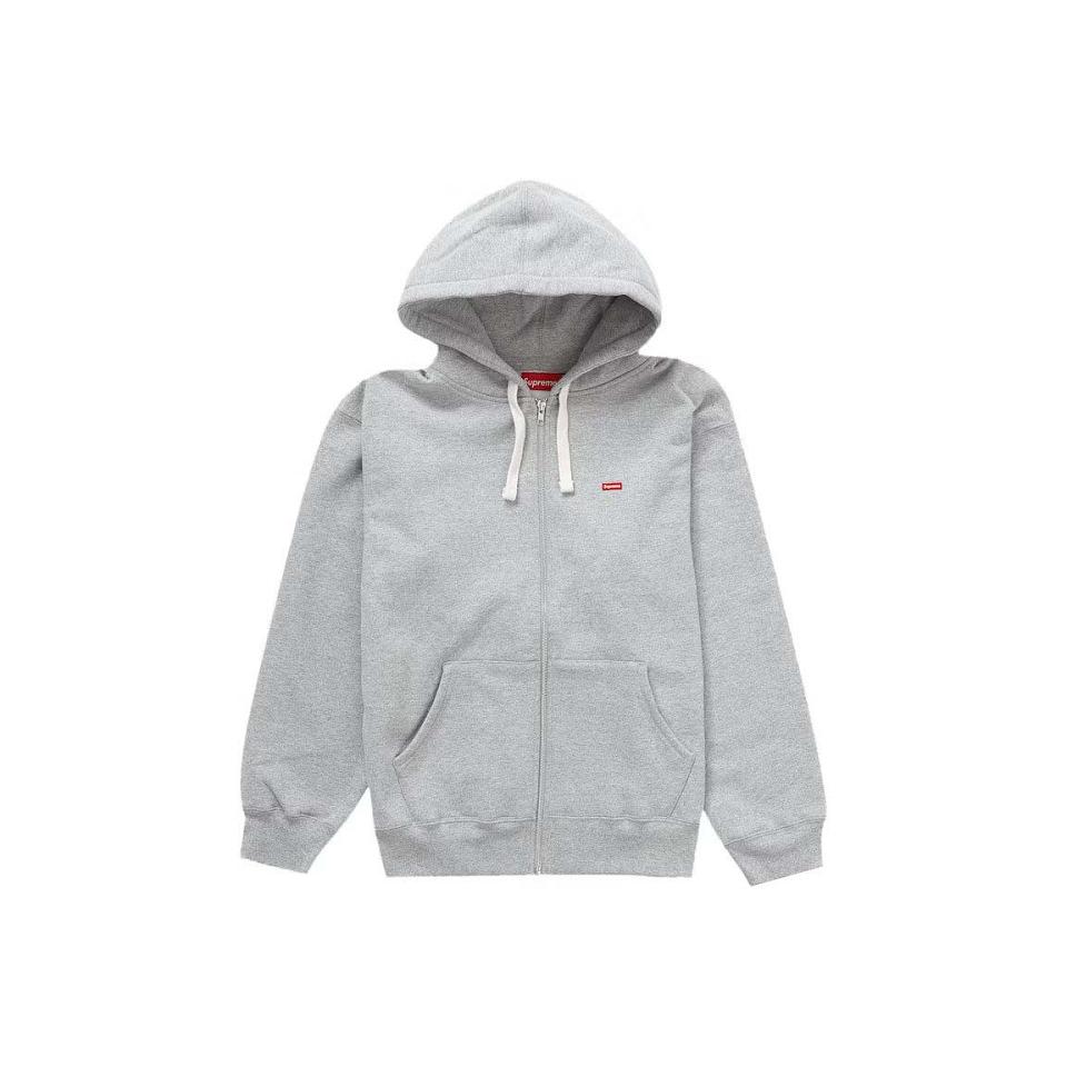 Supreme Small Box Drawcord Zip Up Hooded Tröjor Grå | SE332IS