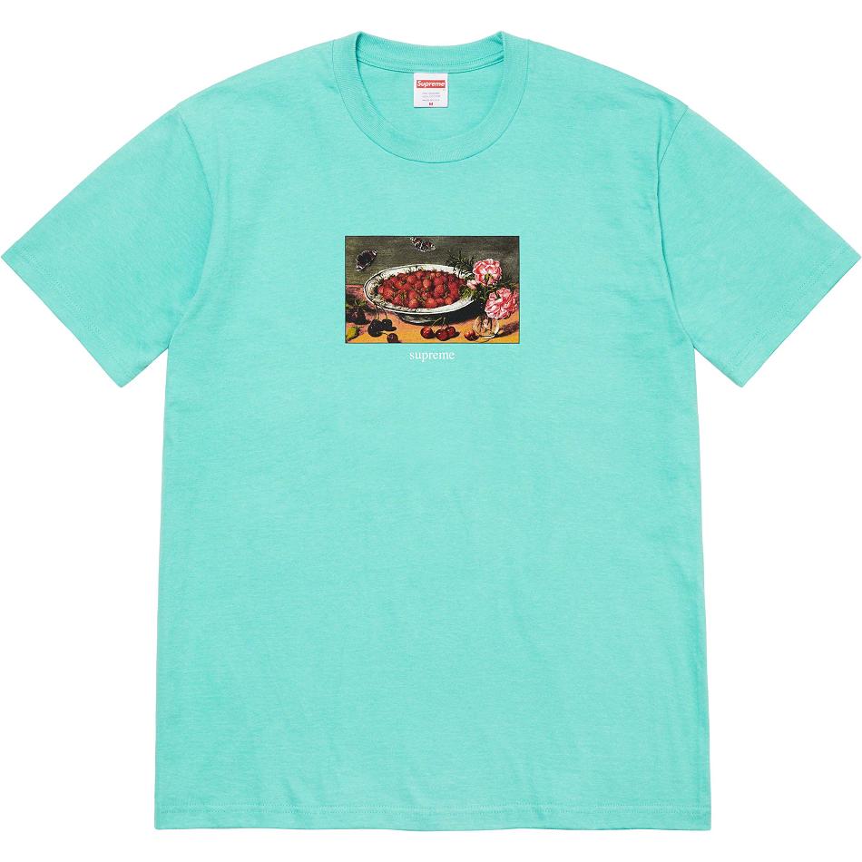 Supreme Strawberries Tee T-shirt Aqua | SE344ZG