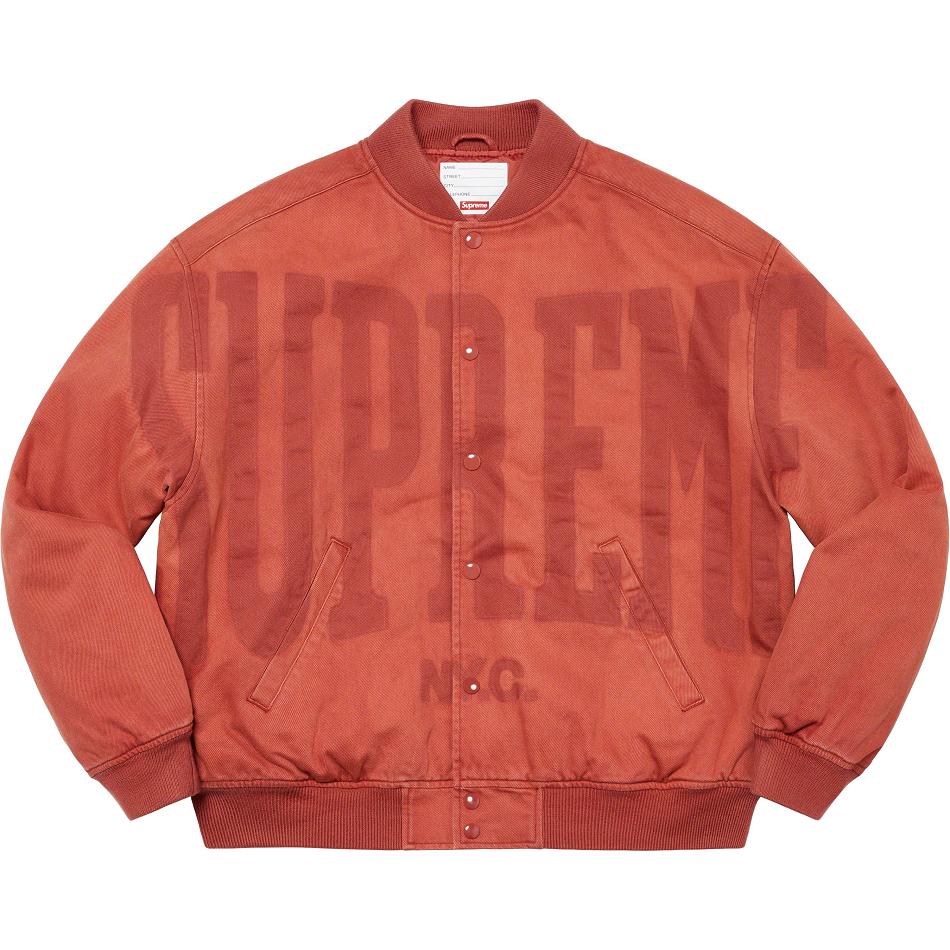 Supreme Washed Knockout Denim Varsity Jacka Röda | SE153AP