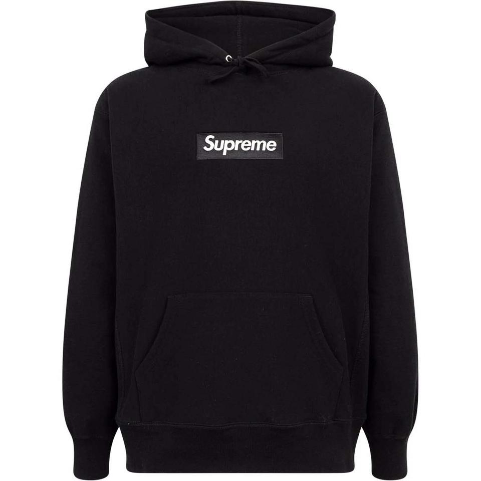 Supreme White Logo Hoodie Svarta | SE130FM