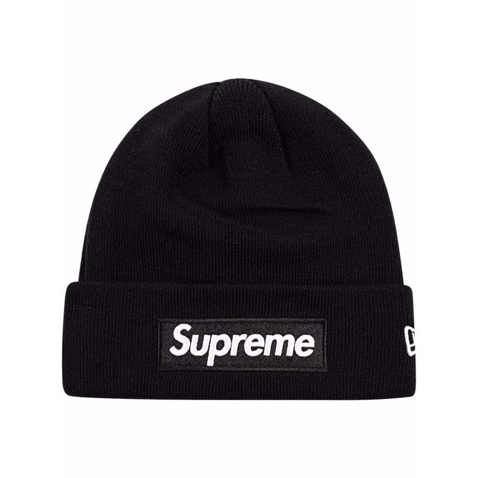 Supreme x New Era Box Logo Beanie Hatt Svarta | SE485TV