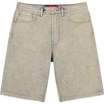 Supreme Baggy Denim Shorts Khaki | SE234FM