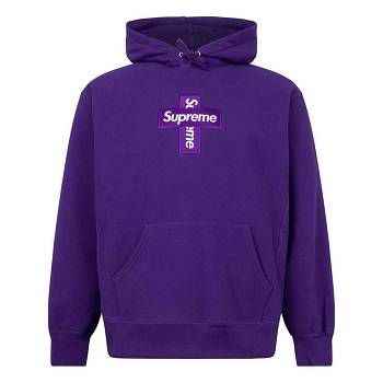 Supreme Cross Box Logo Hoodie Lila | SE106HK