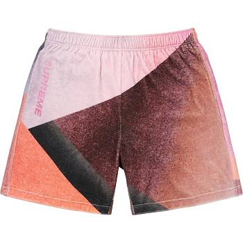 Supreme Geo Velour Shorts Rosa | SE227UT