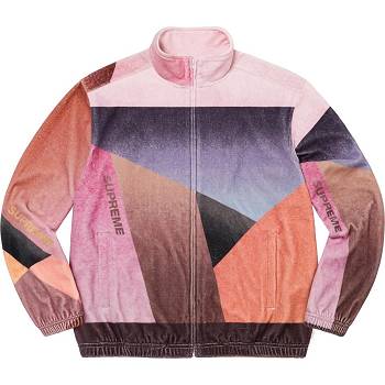 Supreme Geo Velour Track Jacka Rosa | SE140BC