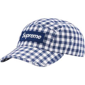 Supreme Gingham Camp Cap Hatt Blå | SE476CE