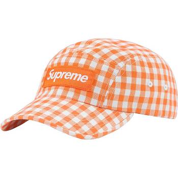 Supreme Gingham Camp Cap Hatt Orange | SE473LH