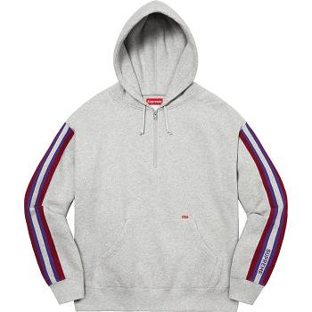 Supreme Half Zip Hooded Tröjor Grå | SE299QZ