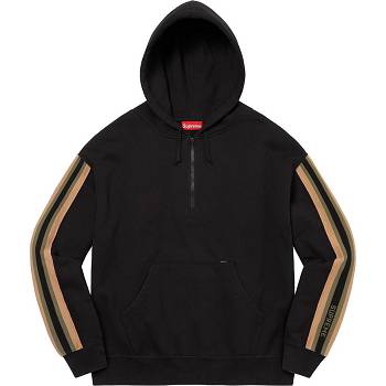 Supreme Half Zip Hooded Tröjor Svarta | SE298MA