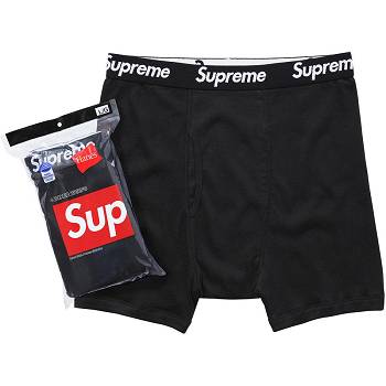 Supreme Hanes® Boxer Briefs (4 Pack) Underkläder Svarta | SE489OR