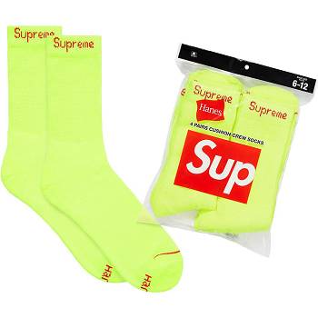 Supreme Hanes® Crew Socks (4 Pack) Strumpor Gröna | SE488IS