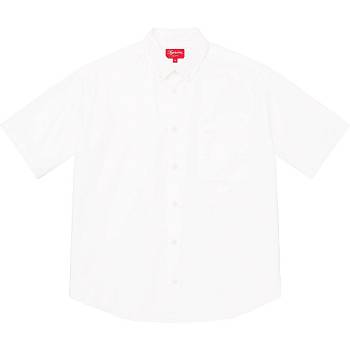 Supreme Loose Fit S/S Oxford Skjorta Vita | SE208FM