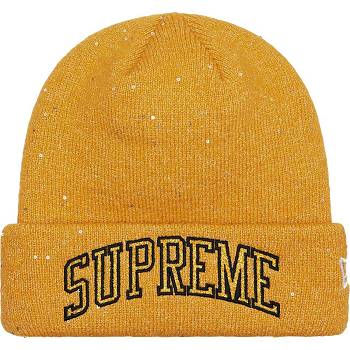 Supreme New Era® Metallic Arc Beanie Hatt Guld | SE444HK