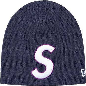 Supreme New Era® S Logo Beanie Hatt Blå | SE442FM