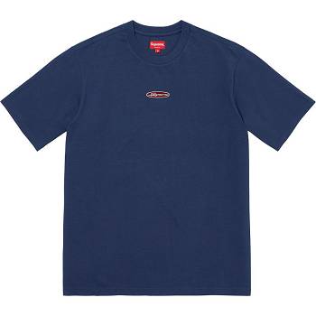 Supreme Oval Logo S/S Top Tröjor Marinblå | SE253UT