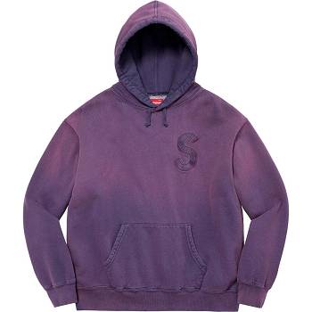 Supreme Overdyed S Logo Hooded Tröjor Lila | SE315JJ