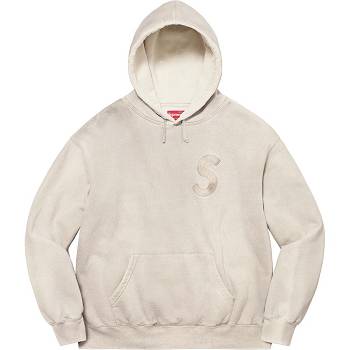 Supreme Overdyed S Logo Hooded Tröjor Vita | SE312FM