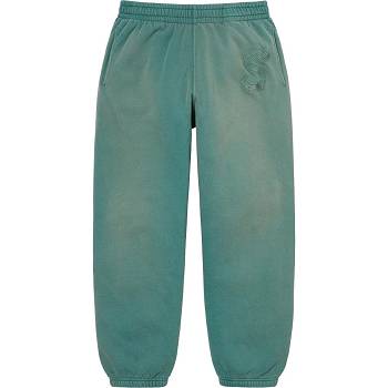 Supreme Overdyed S Logo Sweatpant Byxor Aqua | SE187LH