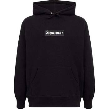 Supreme White Logo Hoodie Svarta | SE130FM